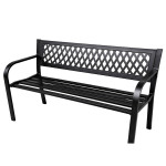 Záhradná kovová lavička – 120cm, čierna